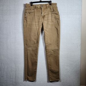 American Eagle Mens 34x36 Athletic Fit Airflex+ Tan Distressed Jeans
